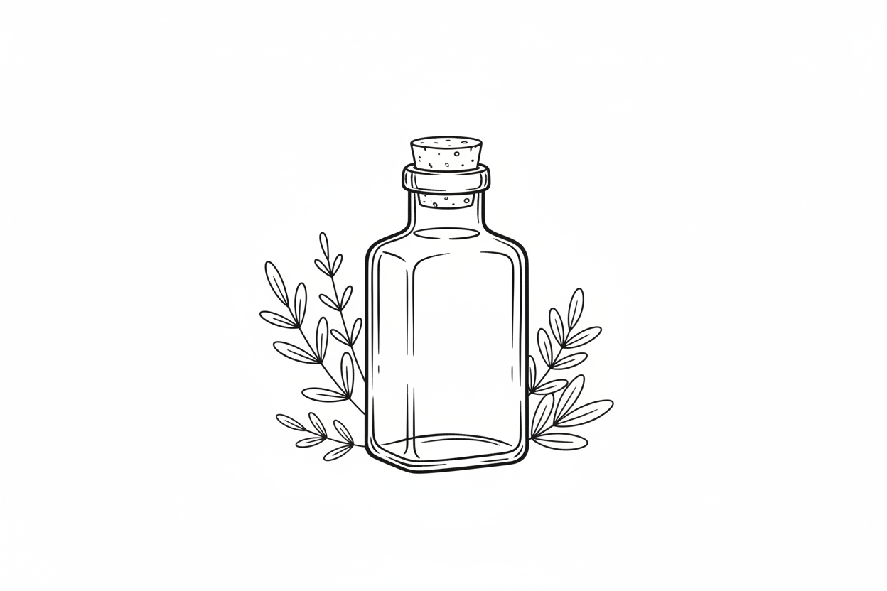 Rectangular apothecary bottle line drawing