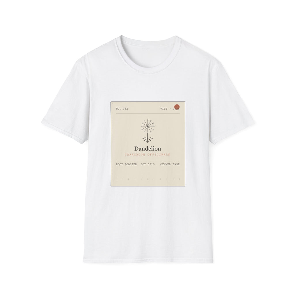 Field Ledger Dandelion Illustration T-Shirt | Botanical Flower Label Tee