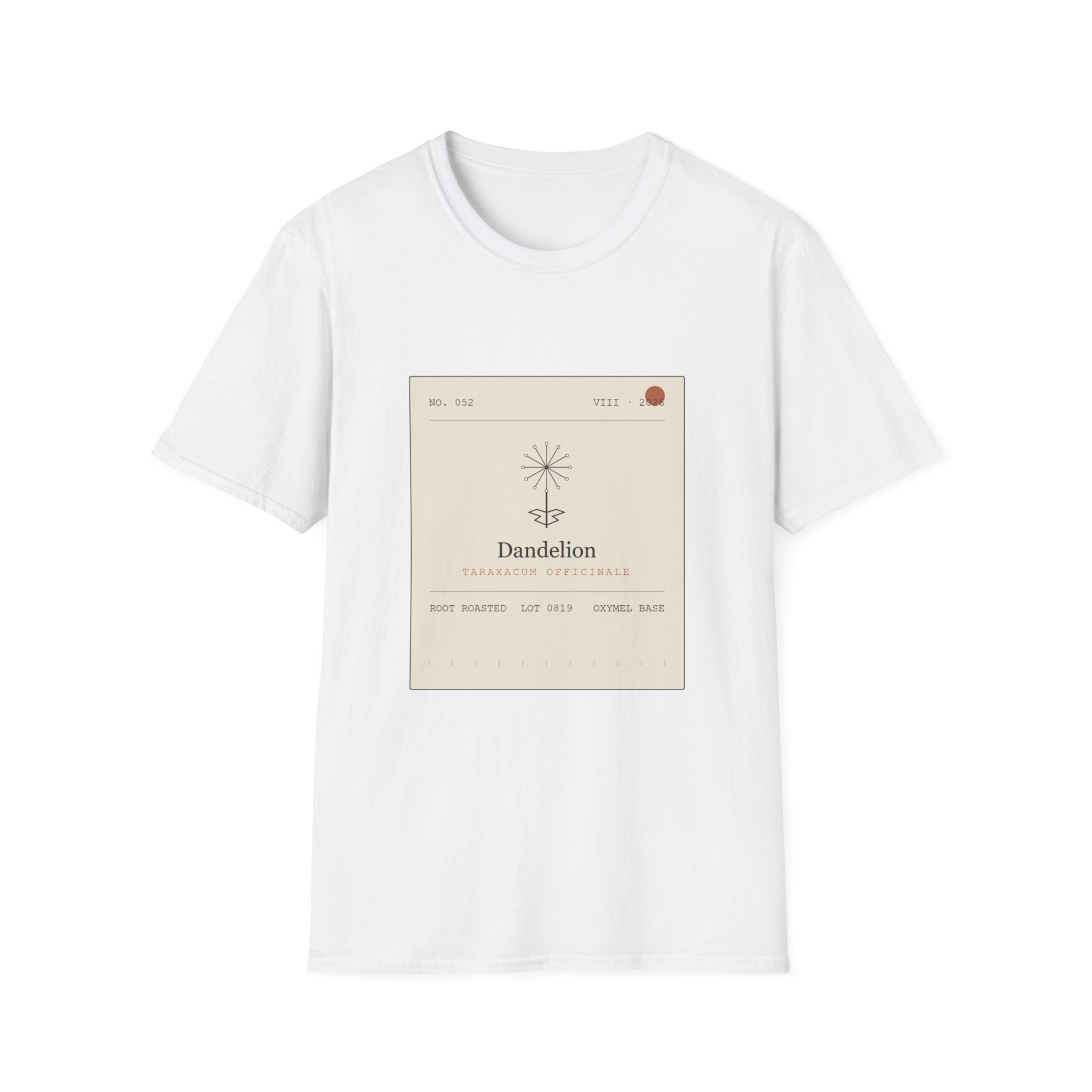 Field Ledger Dandelion Illustration T-Shirt | Botanical Flower Label Tee