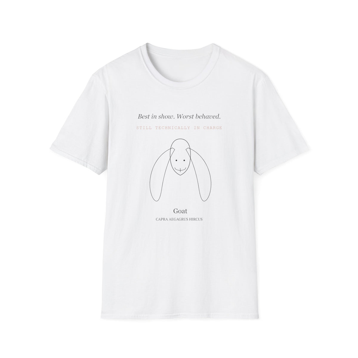Minimal Goat Graphic T-Shirt — "Best in show. Worst behaved." Cozy Farm Animal Tee