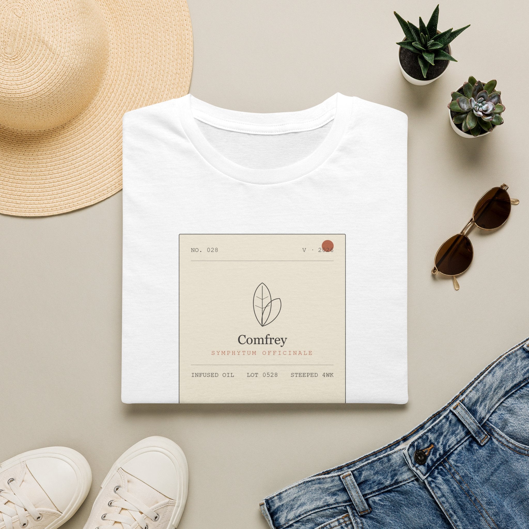 Field Ledger Comfrey Illustration T-Shirt | Botanical Flower Label Tee
