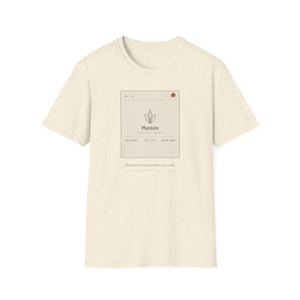 Field Ledger Plantain Illustration T-Shirt | Botanical Flower Label Tee