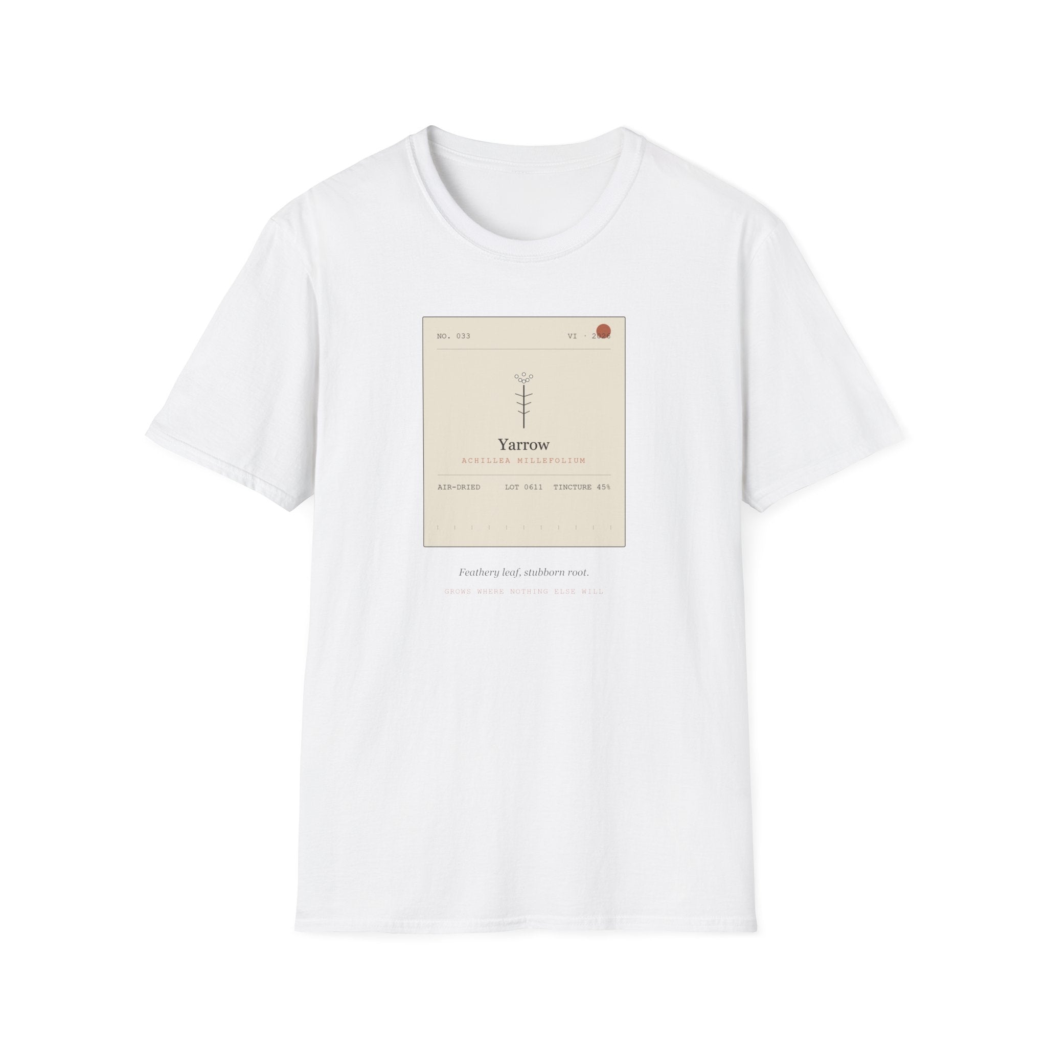 Field Ledger Yarrow Illustration T-Shirt | Botanical Flower Label Tee