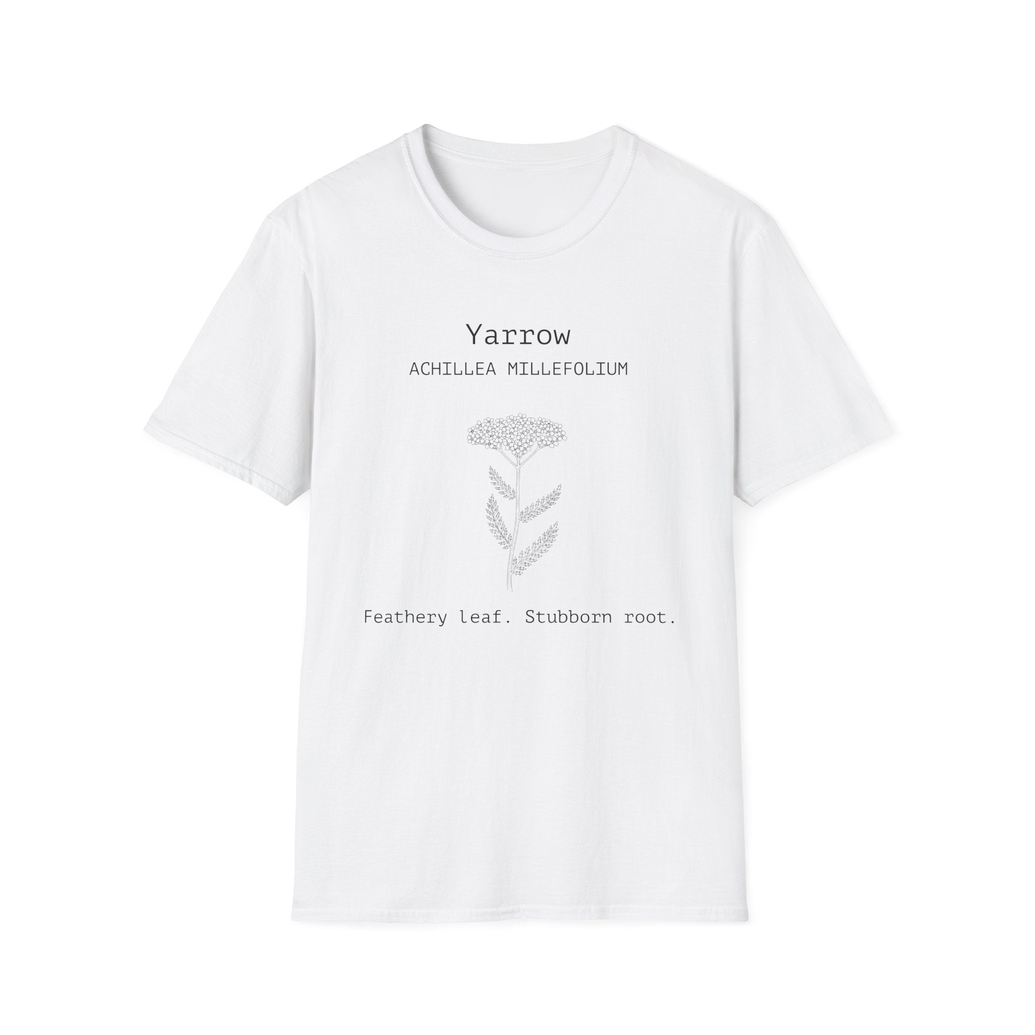 Yarrow Botanical | Feathery Leaf Quote | Illustration T-Shirt | Achillea Millefolium Plant Tee