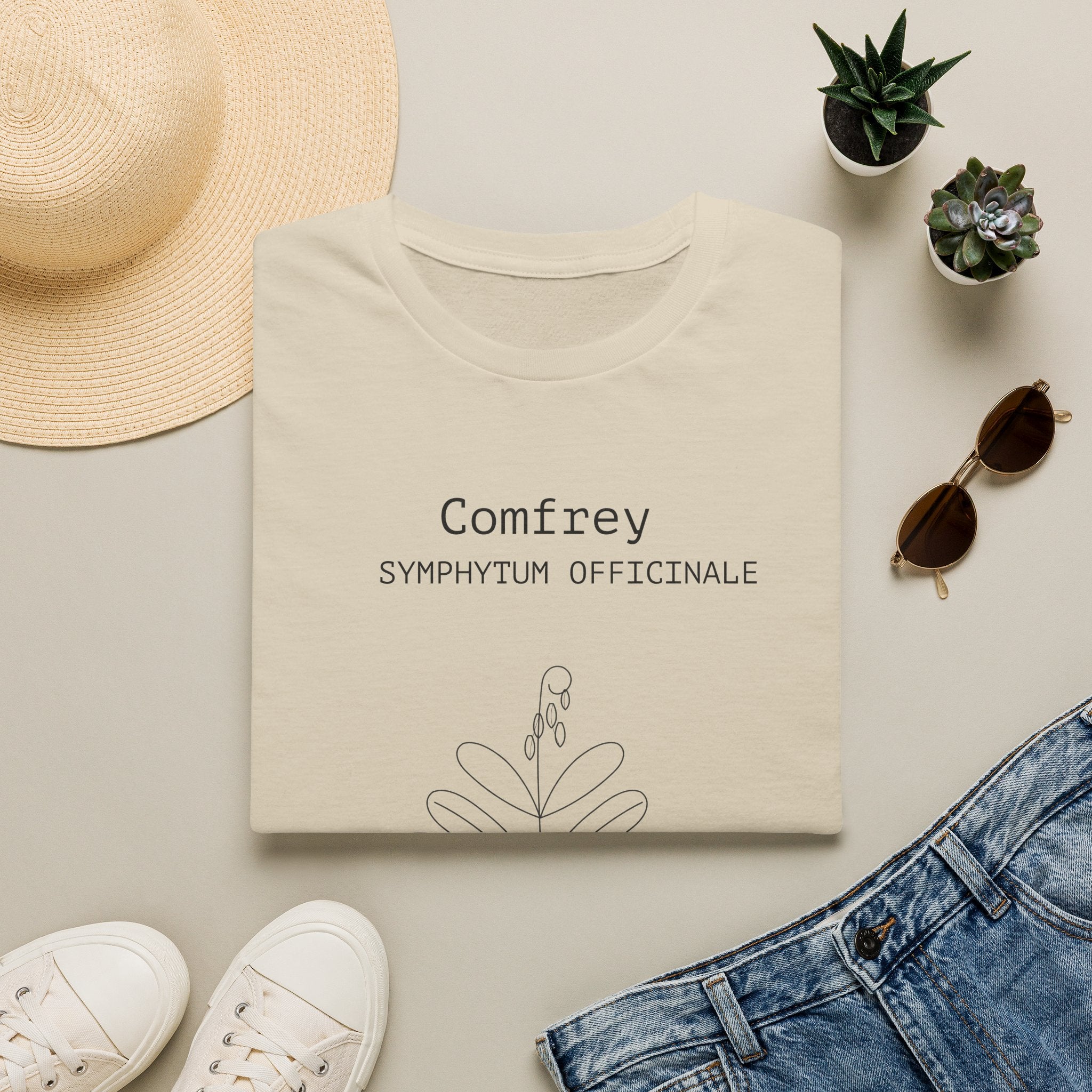 Comfrey Botanical Illustration T-Shirt | Symphytum Officinale Plant Tee