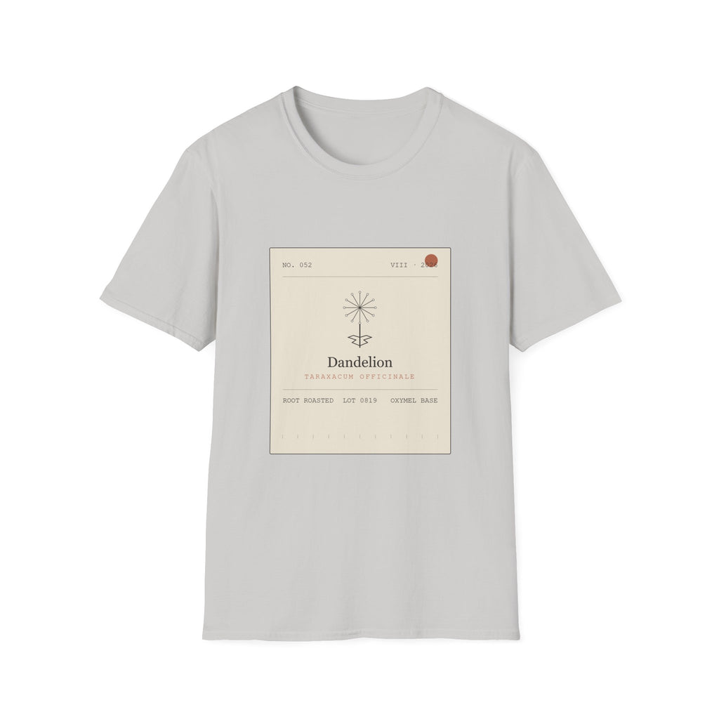 Field Ledger Dandelion Illustration T-Shirt | Botanical Flower Label Tee