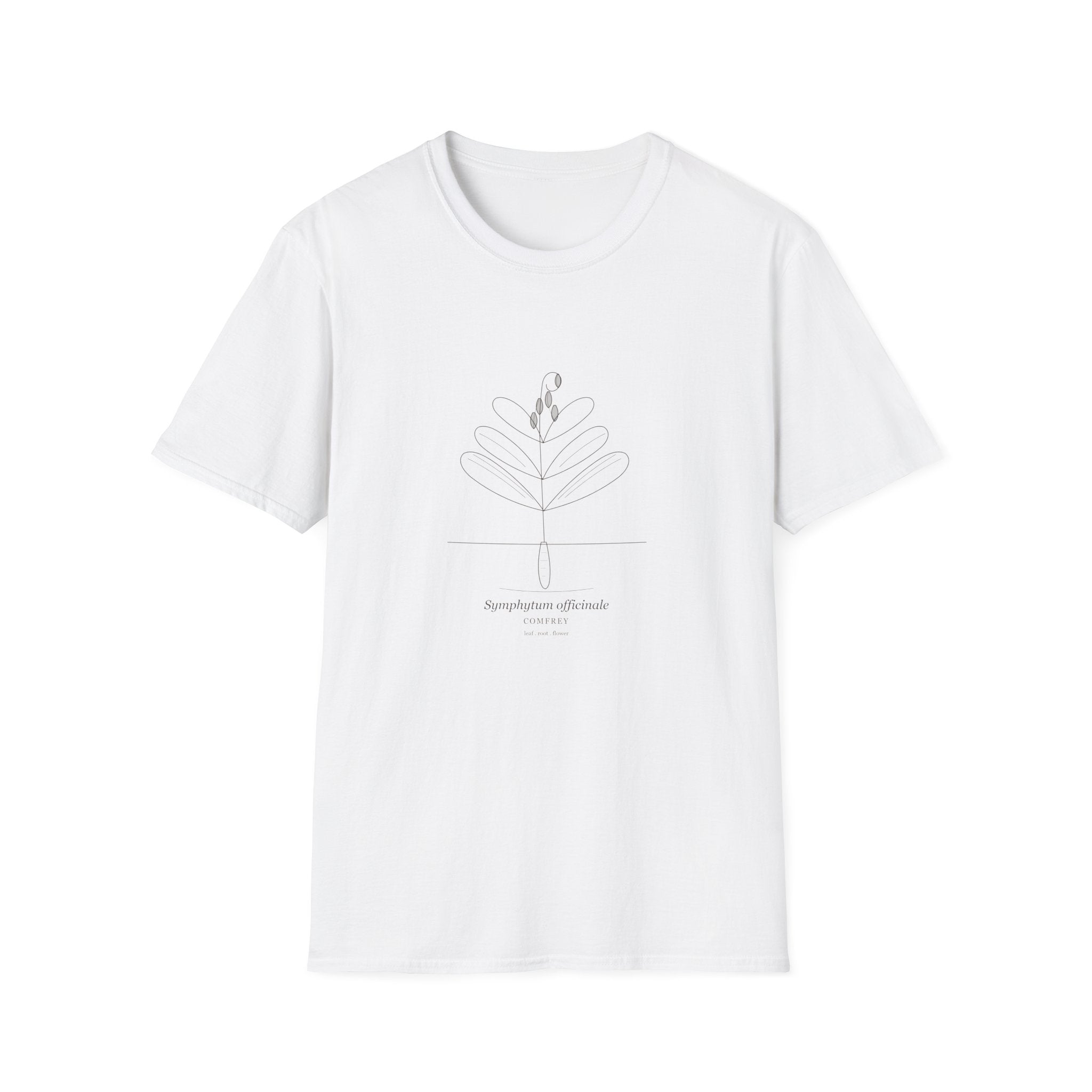 Minimal Botanical T‑Shirt | Comfrey — Simple Line Art Plant Tee