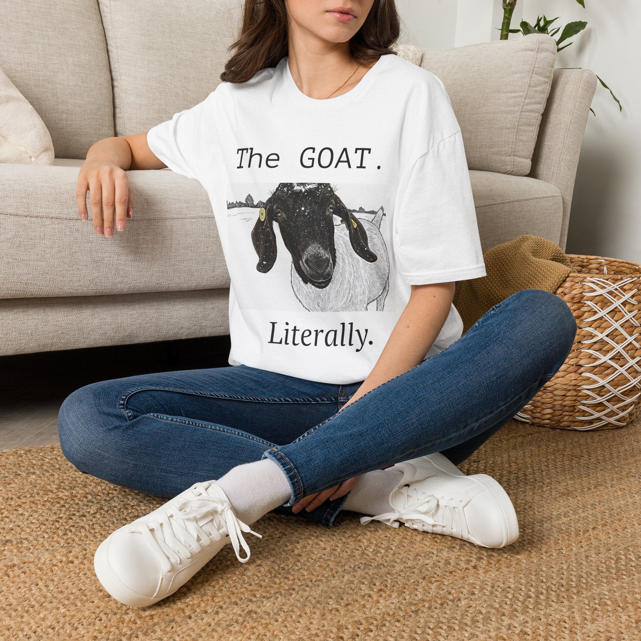 The GOAT Goat Illustration T‑Shirt | Funny Farm Animal Tee
