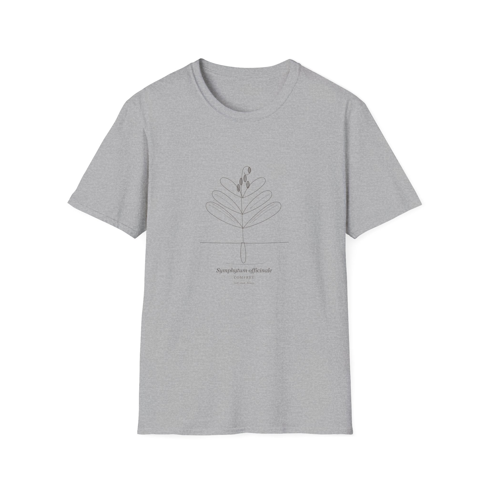 Minimal Botanical T‑Shirt | Comfrey — Simple Line Art Plant Tee