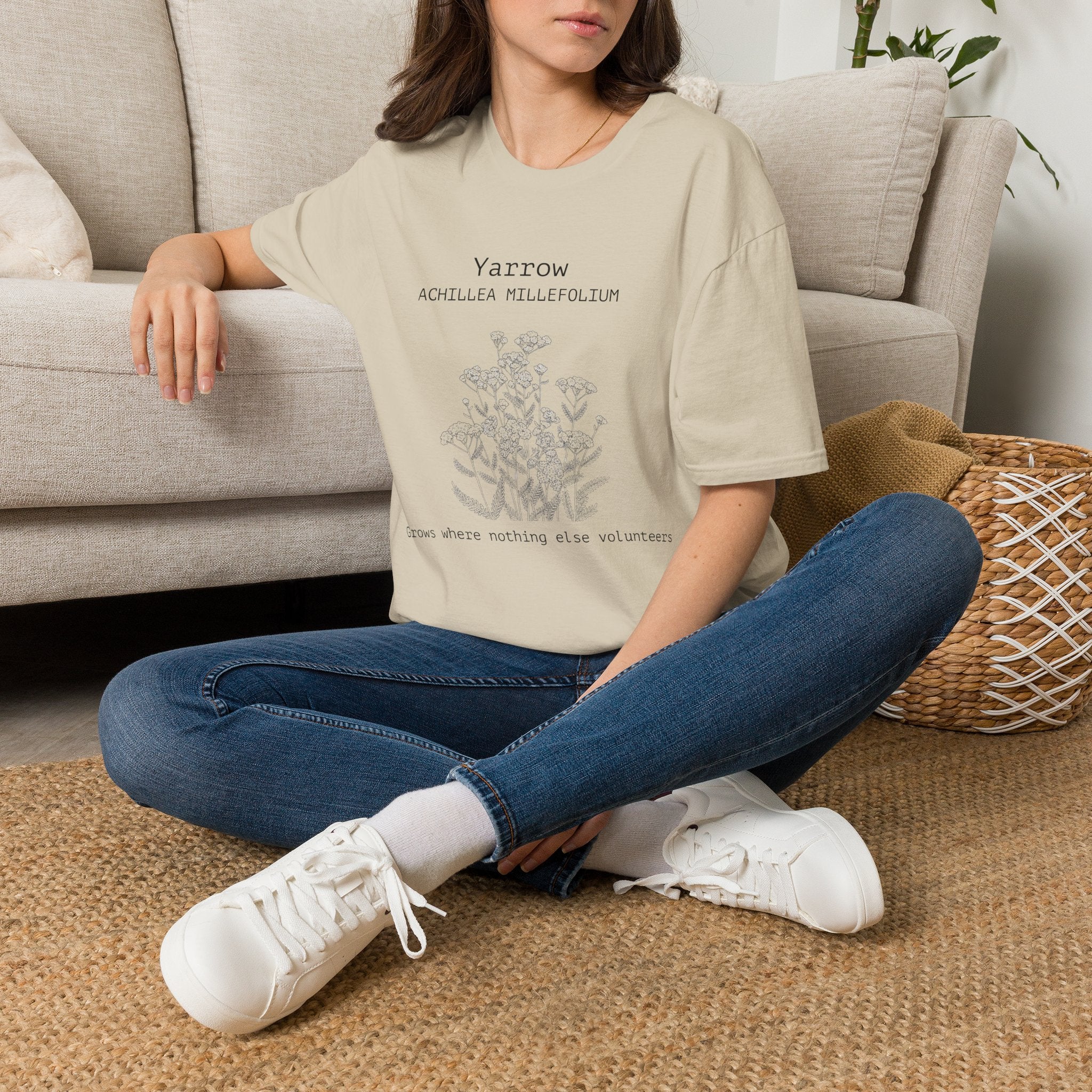 Yarrow Cluster | Volunteer Quote | Botanical Illustration | Achillea Millefolium Plant Tee