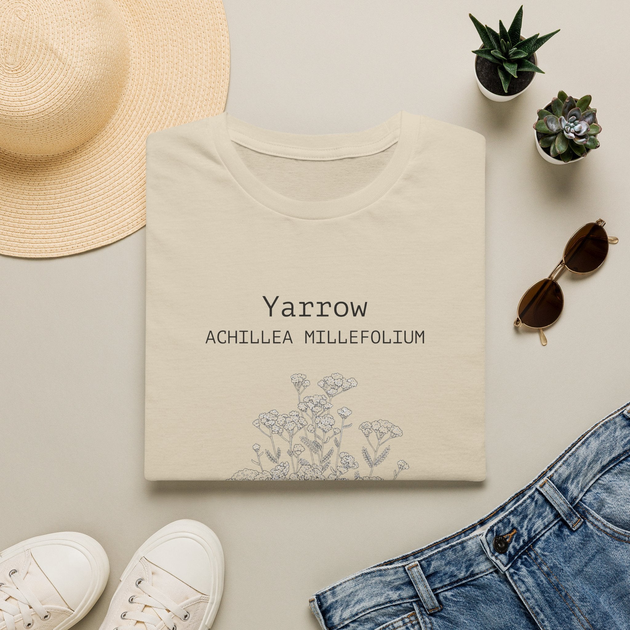 Yarrow Cluster | Volunteer Quote | Botanical Illustration | Achillea Millefolium Plant Tee