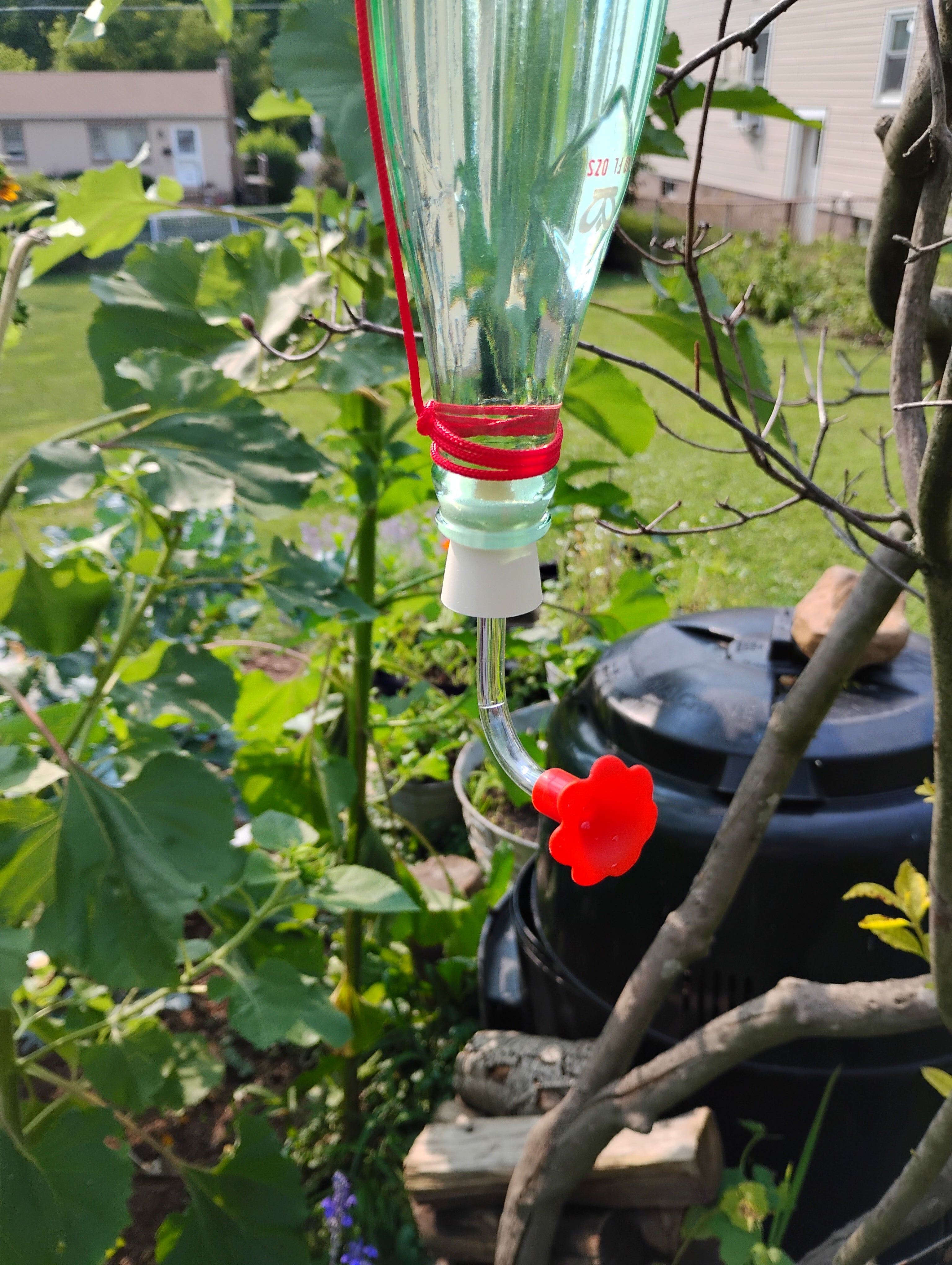 Upcycled RC Cola Bottle Hummingbird Feeder | Handmade Garden Decor | Made in USA